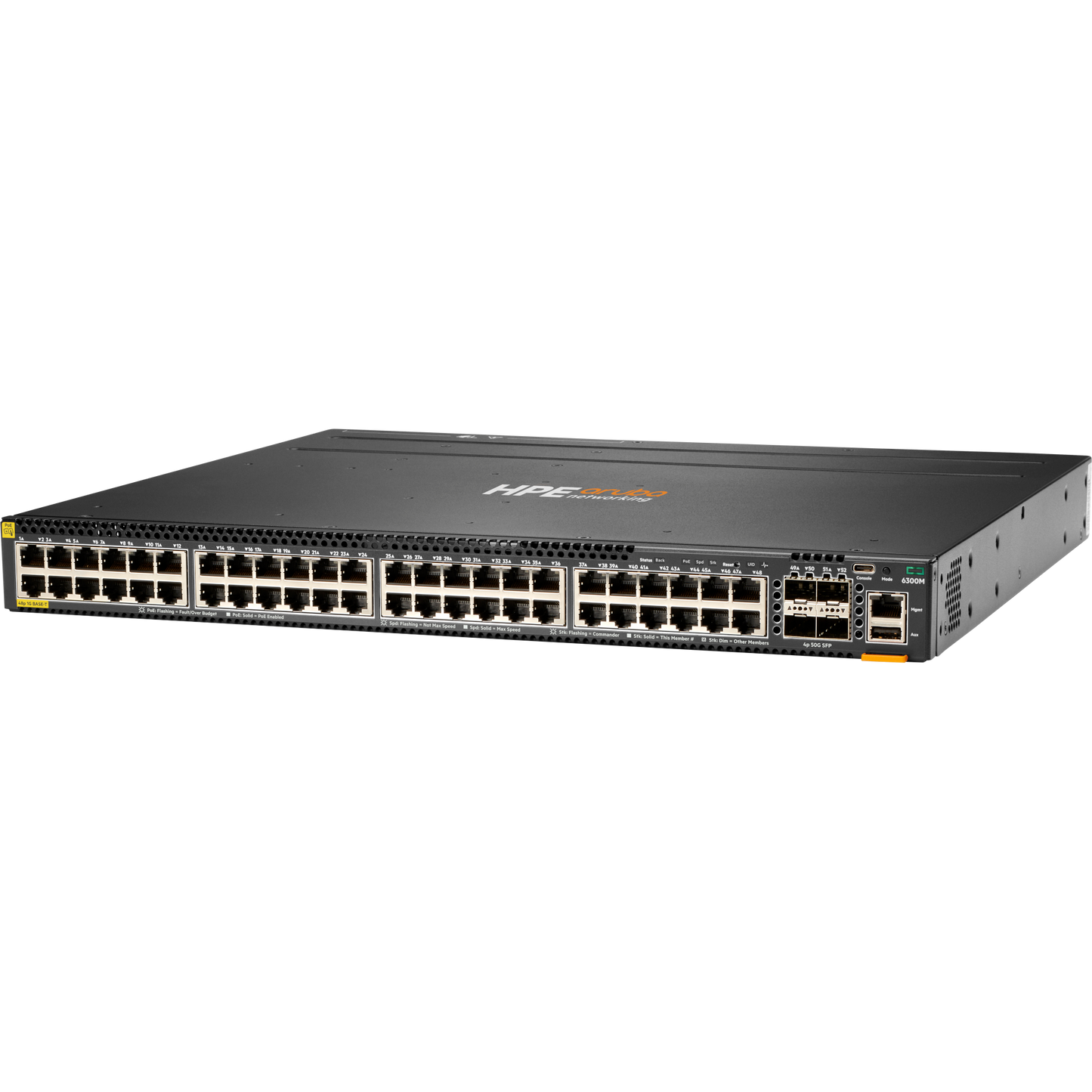 HPE Aruba Networking CX 6300M 48-port 1GbE Class 4 PoE and 4-port SFP56 Switch