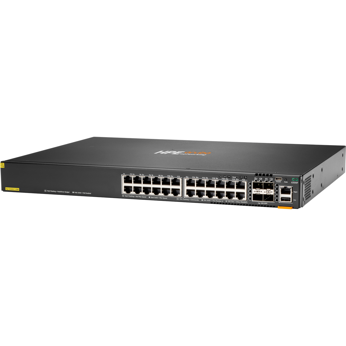 HPE Aruba Networking CX 6200F 24G Class4 PoE 4SFP+ 370W Switch