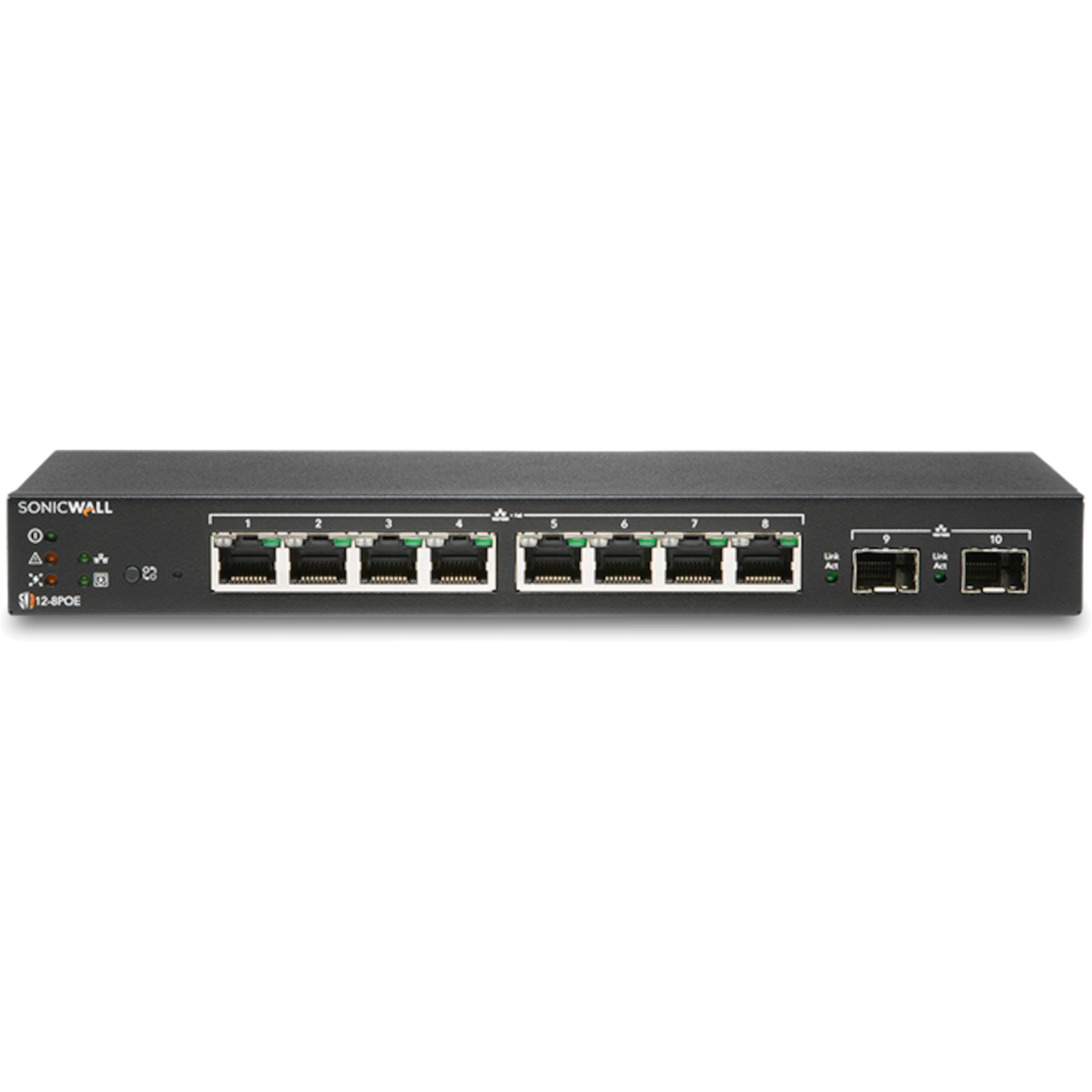 SONICWALL SWITCH SWS12-8POE WITH WIRELESS NETWORK MANAGEMENT ESSENTIAL AND SUPPORT 1YR [02-SSC-8367]