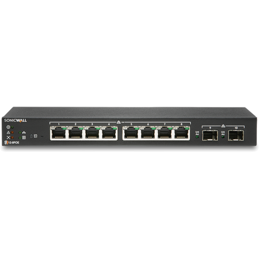 SONICWALL SWITCH SWS12-8POE WITH WIRELESS NETWORK MANAGEMENT ESSENTIAL AND SUPPORT 1YR [02-SSC-8367]