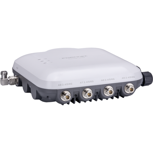 FortiAP-432G Outdoor Wireless FortiAP - Tri radio (Wi-Fi 6E IEEE 802.11ax Tri-band 2.4/5/6GHz and dual 5G operation 4+4+4 streams in 3 radio) [Note: 6GHz band not available in all regulatory domains. Use of the 6GHz band subjects to regional  [FAP-432G-E]