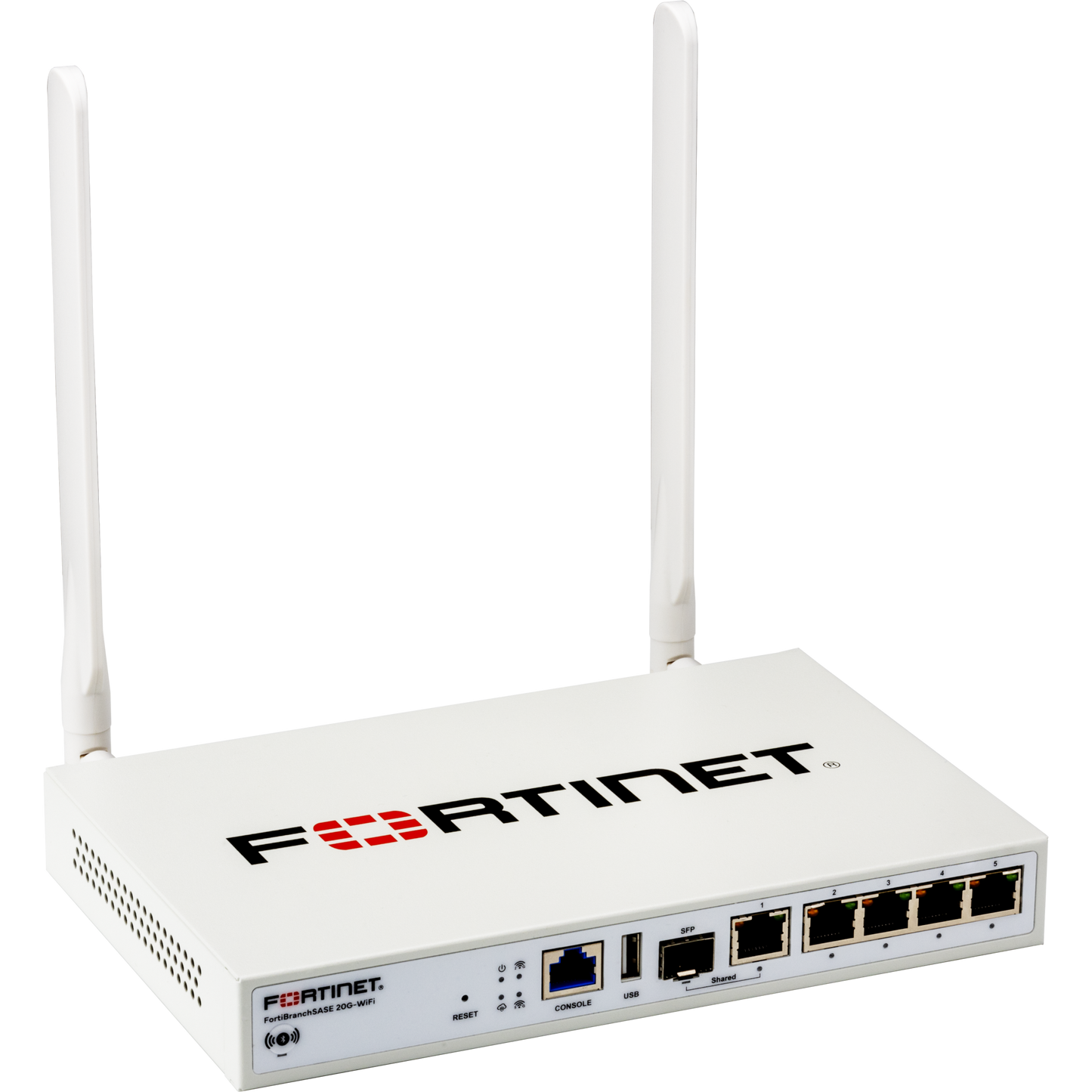 FortiBranchSASE-20G-WiFi indoor desktop/wall mount FortiSASE extension device, designed specifically to quickly provide connectivity and security to small branch offices, delivered from FortiSASE, via L2 tunnel. With integrated 2x2 2.4G/5 [FBS-20G-WIFI-V]