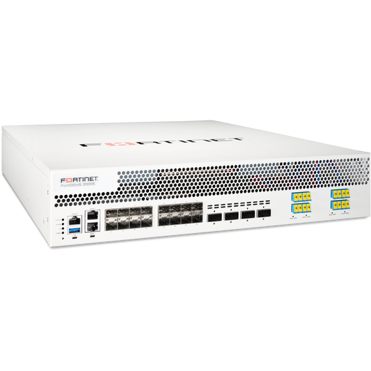 FortiDDoS-2000E DDoS Protection Appliance -- 10 port-pairs DDoS Defence Ports, including 8 pairs x 10 GE SFP+ or GE SFP and 2 pairs x 40 GE QSFP+ or 100 GE QSFP28, with 2-link optical bypass module used with SM DR/LR/ER/ZR (1310/15550nm) trans [FDD-2000E]