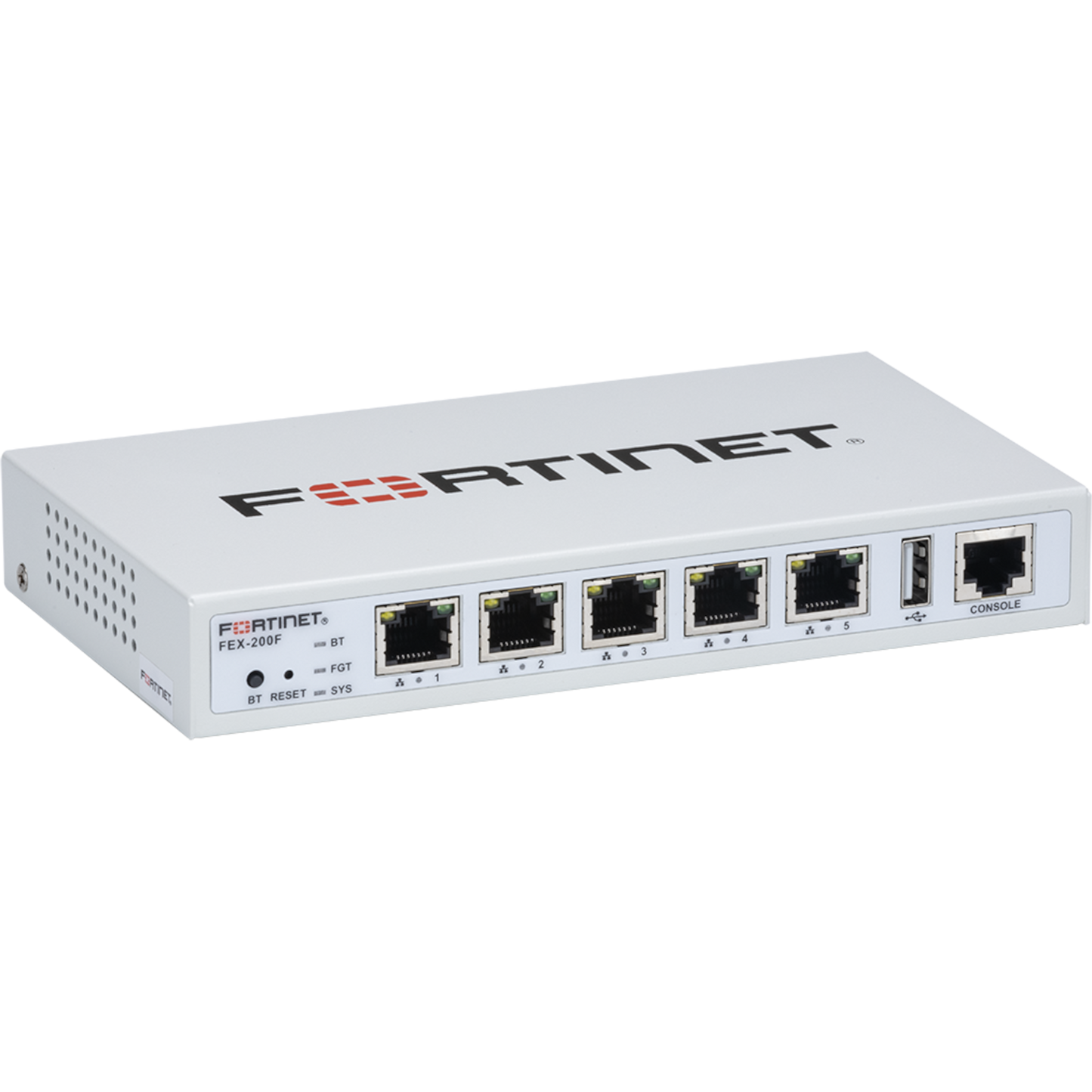 FortiExtender-200F FEX-200F is an extension of the FortiGate LAN interface, connecting to FortiGate with a secured L2 tunnel for Layer2~Layer7 security for branch offices. 5x GbE RJ45 ports, each can be configured as WAN or LAN by software. [FEX-200F]