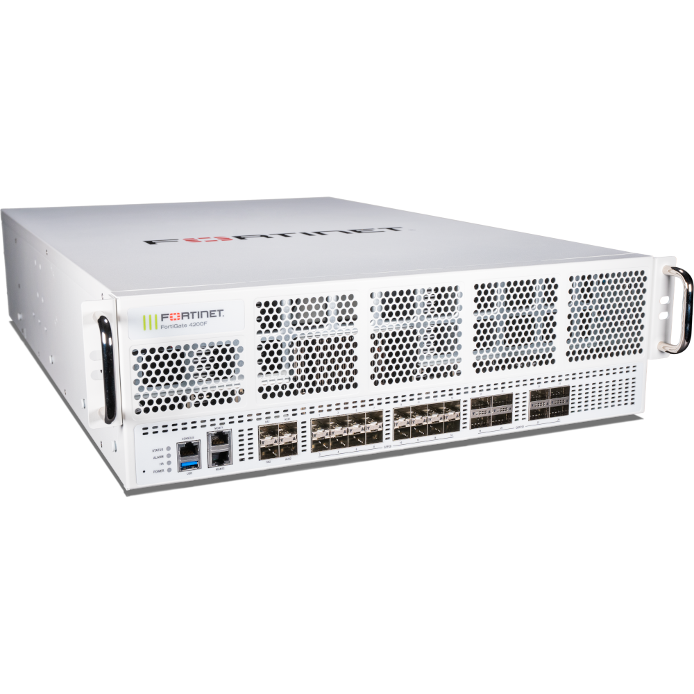FortiGate-4200F 8x 100GE/40GE QSFP28 slots and 18x 25GE/10GE SFP28 slots, 2 x GE RJ45 Management Ports, SPU NP7 and CP9 hardware accelerated, and 2 AC power supplies [FG-4200F]