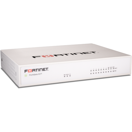 FortiGate-61F-LENC 10 x GE RJ45 ports (including 2 x WAN Ports, 1 x DMZ Port, 7 x Internal Ports), 128GB SSD onboard storage. [FG-61F-LENC]