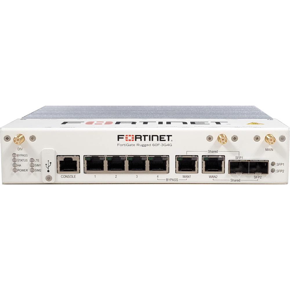 FortiGateRugged-60F-3G4G Hardware plus 1 Year FortiCare Premium and FortiGuard Unified Threat Protection (UTP) [FGR-60F-3G4G-BDL-950-12]