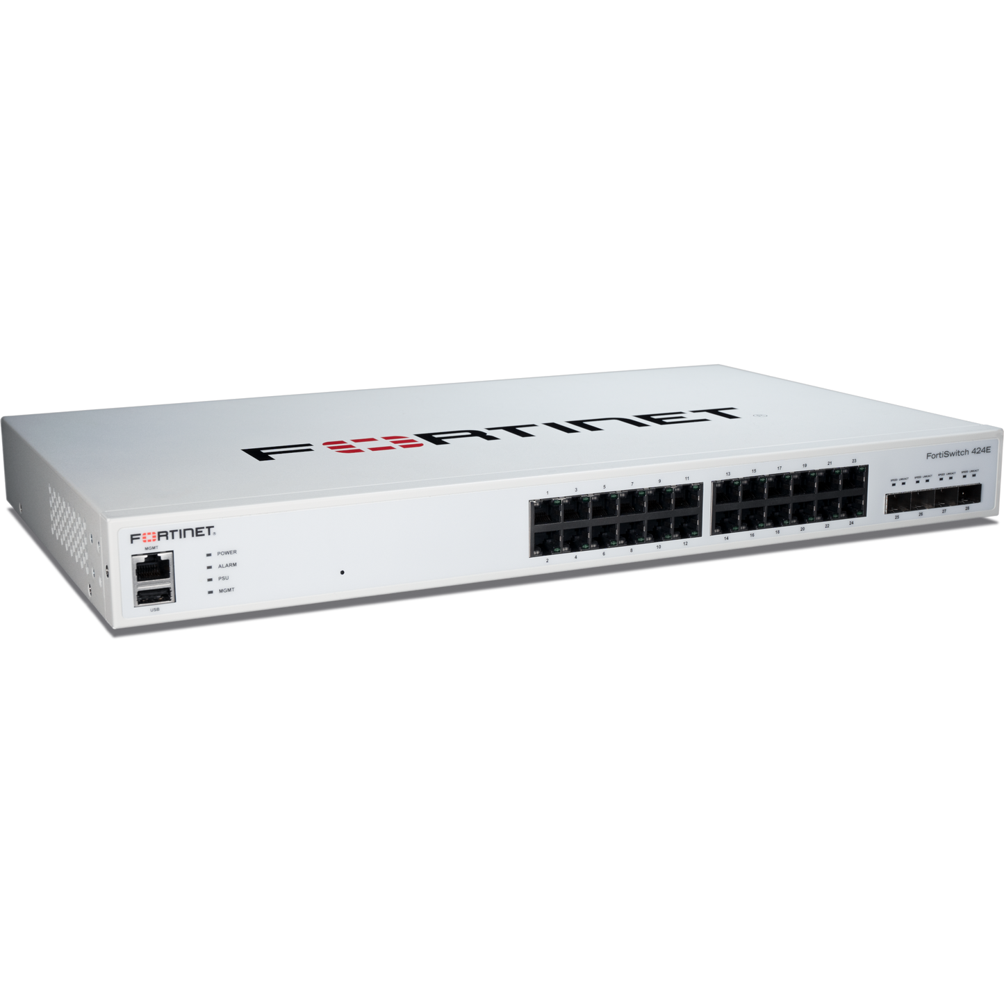 FortiSwitch-424E Layer 2/3 FortiGate switch controller compatible switch with 24 x GE RJ45 ports, 4 x 10 GE SFP+ uplinks [FS-424E]