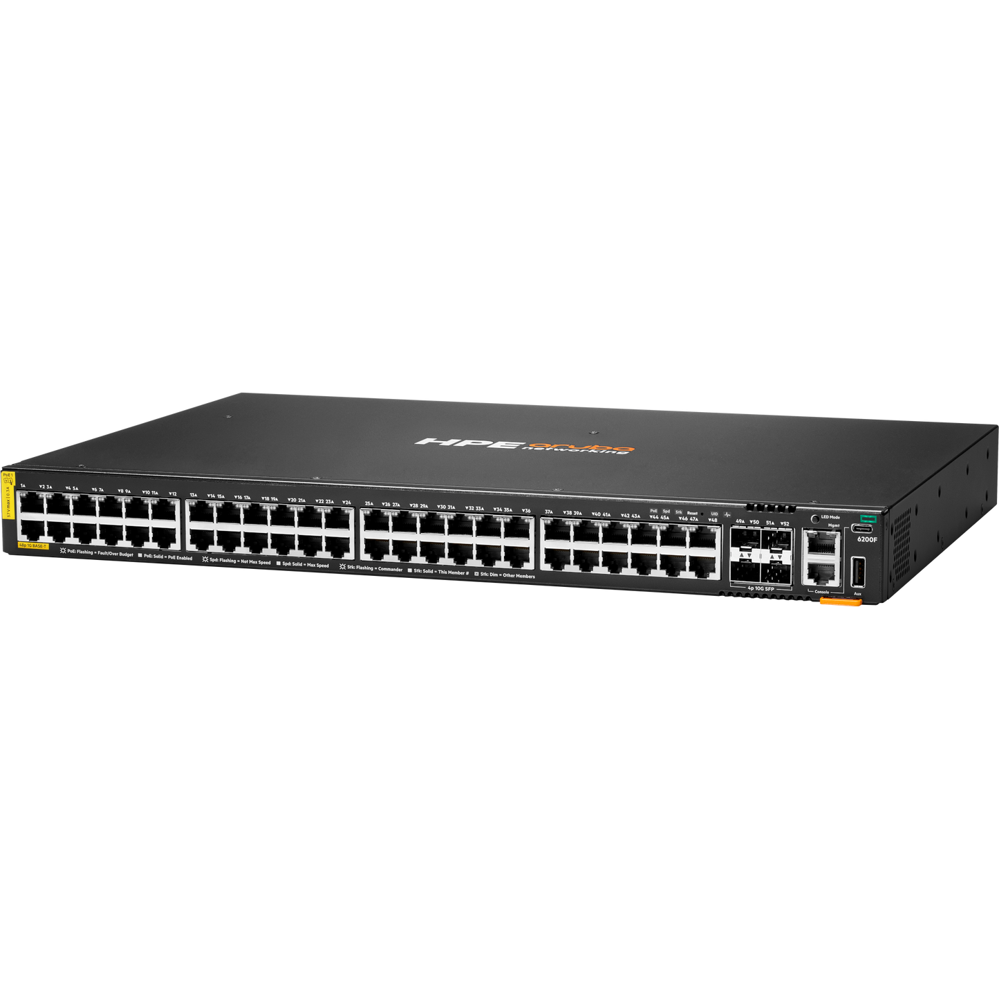 HPE Aruba Networking CX 6200F 48G Class-4 PoE 4SFP+ 370W Switch