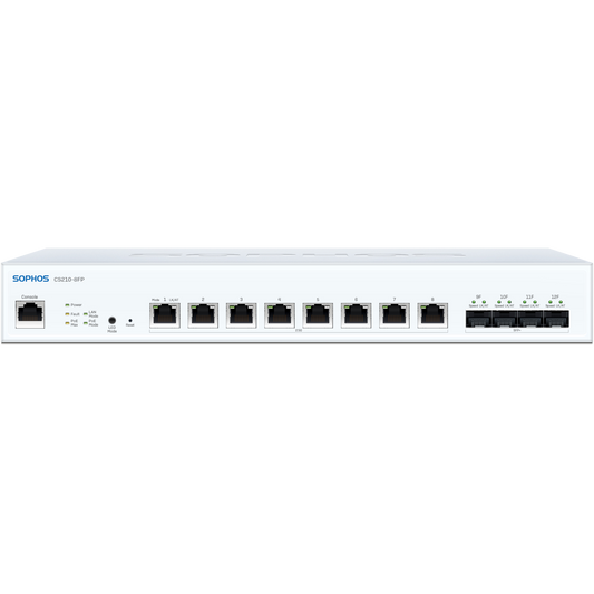 CS210-8FP Sophos Switch - 8 port (8x2.5G) with Full PoE with Support, 1-year - UK power cord [LS28FZ12ZZPCUK]