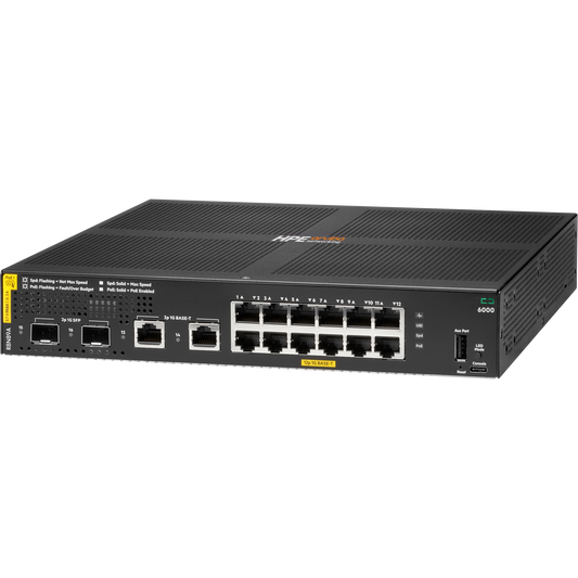 HPE Aruba Networking CX 6000 12G Class4 PoE 2G/2SFP 139W Switch