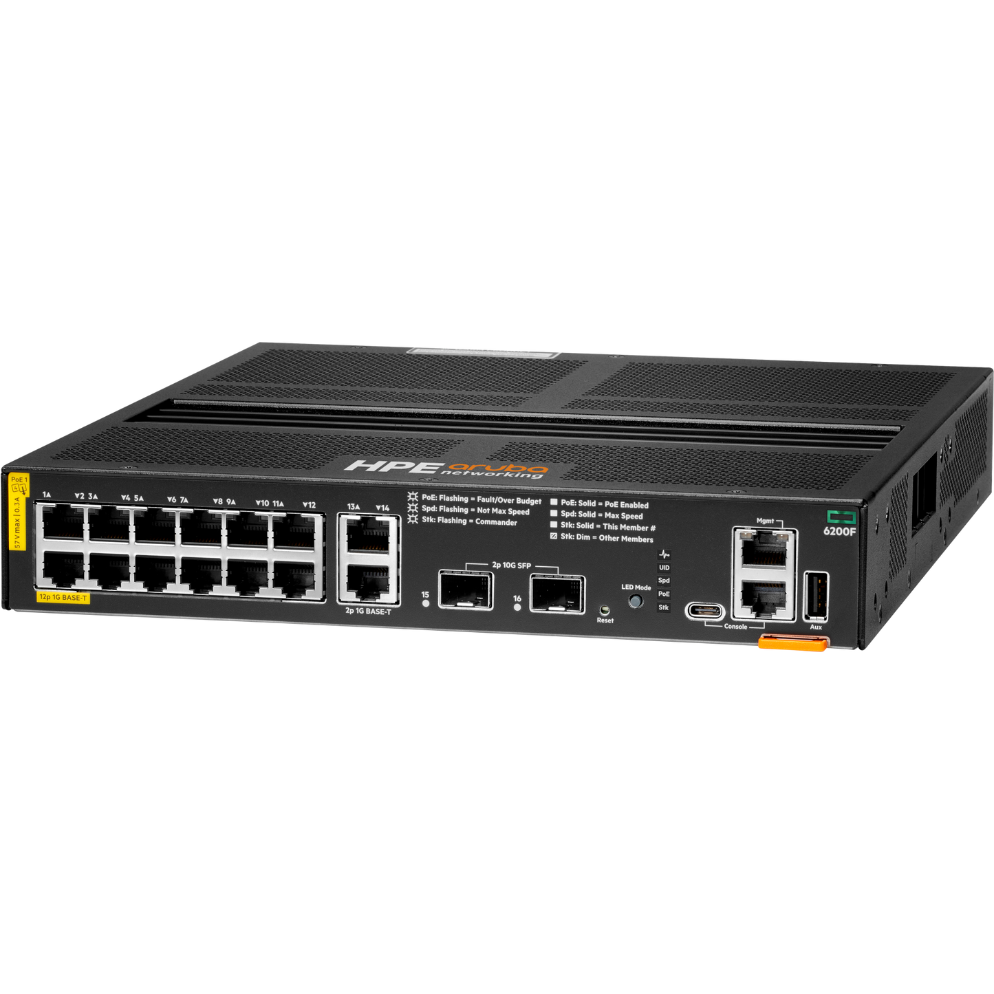 HPE Aruba Networking CX 6200F 12G Class4 PoE 2G/2SFP+ 139W TAA Switch