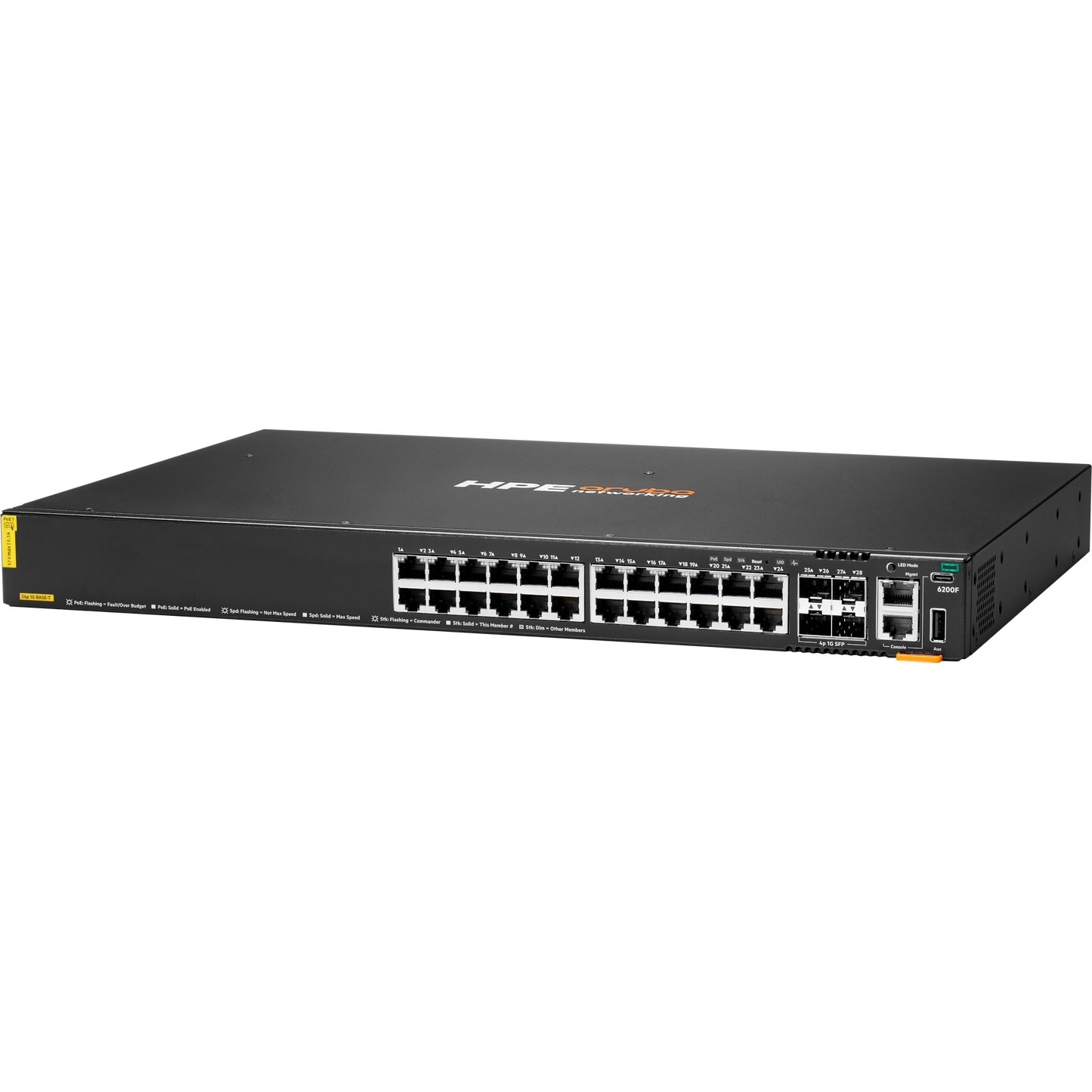 HPE Aruba Networking CX 6200F 24G Class-4 PoE 4SFP+ 370W TAA Switch