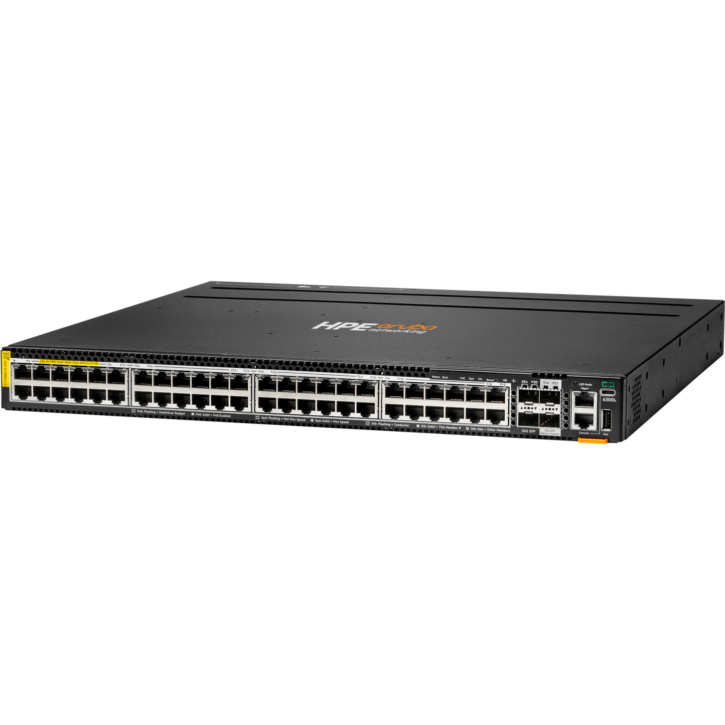 HPE Aruba Networking CX 6300L 48p Smart Rate 100M/1G/2.5G/5G CL8 2p SFP56 50G 2p SFP28 25G L2 Switch